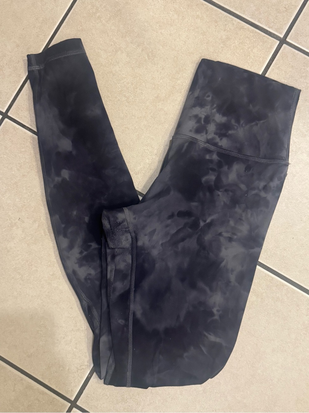 Lululemon Tie-Dye Black High-Waist Leggings
